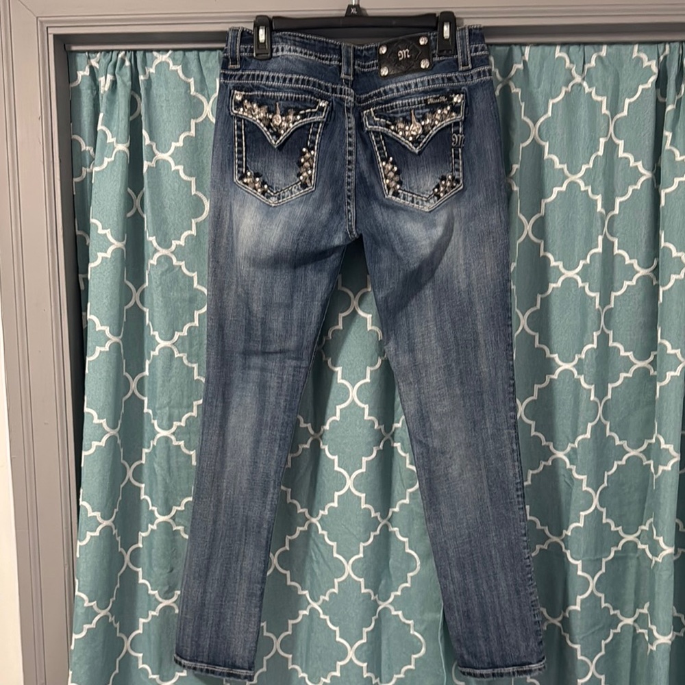 Women's Blue Jeans with Embellished Pockets lots of bling